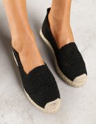vices Espadrile Negre pe Talpă Împletită Decorate cu Model Croșetat Finselina