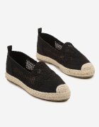 vices Espadrile Negre pe Talpă Împletită Decorate cu Model Croșetat Finselina