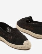 vices Espadrile Negre pe Talpă Împletită Decorate cu Model Croșetat Finselina
