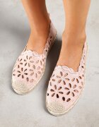 vices Espadrile Rozii Decorate cu Model Ajurat și Împletitură Decorativă Arivosa