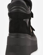 vices Ghete Adidași Negre cu Platformă Stil Y2K Gelira