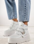 vices Ghete Albe Sneakers cu platformă în stil Y2K Gelira