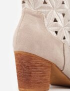 vices Ghete Cowboy Bej deschis cu toc bloc cu motiv geometric Sarori