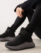 vices Ghete de iarnă tip Adidași Negre cu Platformă Decorate cu Inscripție și Blană Lanite