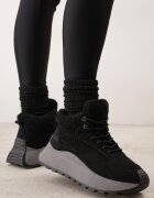 vices Ghete de iarnă tip Adidași Negre cu Platformă Decorate cu Inscripție și Blană Lanite