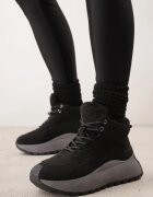 vices Ghete de iarnă tip Adidași Negre cu Platformă Decorate cu Inscripție și Blană Lanite