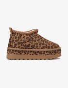 vices Ghete de zăpadă scurte maro cu Tivistă Decorativă și Model Leopard Olfedi