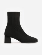 vices Ghete negre la gleznă din material elastic cu toc geometric Aidara