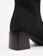 vices Ghete negre la gleznă din material elastic cu toc geometric Aidara