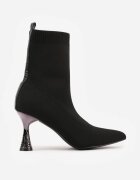 vices Ghete Negre Slip-on cu toc clepsidră cu Zirconii Ashirria