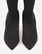 vices Ghete Negre Slip-on cu toc clepsidră cu Zirconii Ashirria