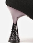 vices Ghete Negre Slip-on cu toc clepsidră cu Zirconii Ashirria