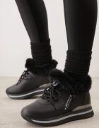 vices Ghete Sneakers Negre Cu șireturi cu blană Gameda