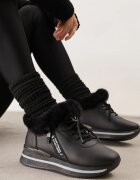 vices Ghete Sneakers Negre Cu șireturi cu blană Gameda
