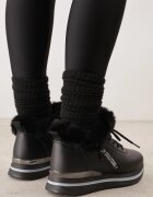 vices Ghete Sneakers Negre Cu șireturi cu blană Gameda