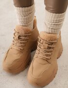 vices Ghete tip adidași maro deschis cu platformă cu model în relief Nirrise