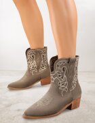 vices Ghete Verzi cowboy cu toc gros decorate cu broderie Nelithen