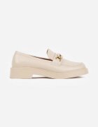 vices Mocasin Elegante Bej cu Aplicație și Branț din Piele Naturală Arinatta