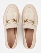 vices Mocasin Elegante Bej cu Aplicație și Branț din Piele Naturală Arinatta