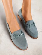 vices Mocasin Verde cu Branț din Piele Naturală Decorat cu Lanț Delariona