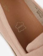 vices Mocasini bej deschis cu platformă cu branț din piele naturală ornați cu o curea Zorvia