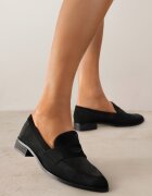 vices Mocasini Clasice Negre Tip Loafers pe Talpă Plată Daivina