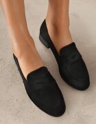 vices Mocasini Clasice Negre Tip Loafers pe Talpă Plată Daivina