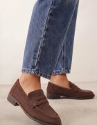 vices Mocasini cu design minimalist și branț din piele Filsa Bej închis Maro Maro