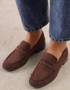 vices Mocasini cu design minimalist și branț din piele Filsa Bej închis Maro Maro