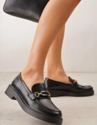 vices Mocasini Eleganți Negri cu aplicație și branț din piele naturală Arinatta