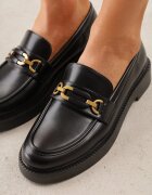 vices Mocasini Eleganți Negri cu aplicație și branț din piele naturală Arinatta