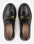 vices Mocasini Eleganți Negri cu aplicație și branț din piele naturală Arinatta
