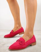 vices Mocasini Fucsia cu Perforații cu Branț din Piele Naturală Felithria