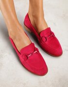 vices Mocasini Fucsia cu Perforații cu Branț din Piele Naturală Felithria