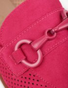 vices Mocasini Fucsia cu Perforații cu Branț din Piele Naturală Felithria