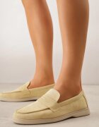 vices Mocasini galbeni casual din imitație de piele întoarsă cu branț din piele naturală Sheiris