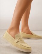 vices Mocasini galbeni casual din imitație de piele întoarsă cu branț din piele naturală Sheiris