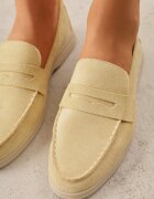 vices Mocasini galbeni casual din imitație de piele întoarsă cu branț din piele naturală Sheiris