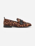 vices Mocasini leopard cu branț din piele naturală și curea cu cusături Fonarrie