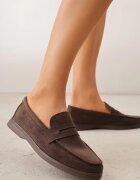 vices Mocasini Maro închis Casual din imitație de piele întoarsă cu branț din piele naturală Sheiris