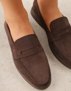 vices Mocasini Maro închis Casual din imitație de piele întoarsă cu branț din piele naturală Sheiris
