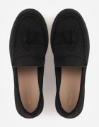 vices Mocasini Negre cu Branț din Piele Naturală Decorate cu Ciucuri Maritune
