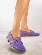 vices Mocasini Violet cu Perforații cu Branț din Piele Naturală Felithria