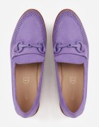 vices Mocasini Violet cu Perforații cu Branț din Piele Naturală Felithria