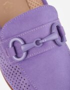 vices Mocasini Violet cu Perforații cu Branț din Piele Naturală Felithria