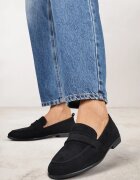 vices Mocassini Negre cu Branț din Piele Naturală și Curea cu Cusături Fonarrie