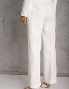 vices Pantaloni albi eleganți cu dungă decorați cu închidere cu cataramă Azisore
