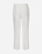 vices Pantaloni albi eleganți cu dungă decorați cu închidere cu cataramă Azisore