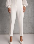 vices Pantaloni Clasici Albi De costum High Waist Dimaia