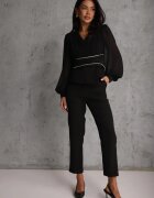 vices Pantaloni Clasici Negri De costum Talie înaltă Dimaia